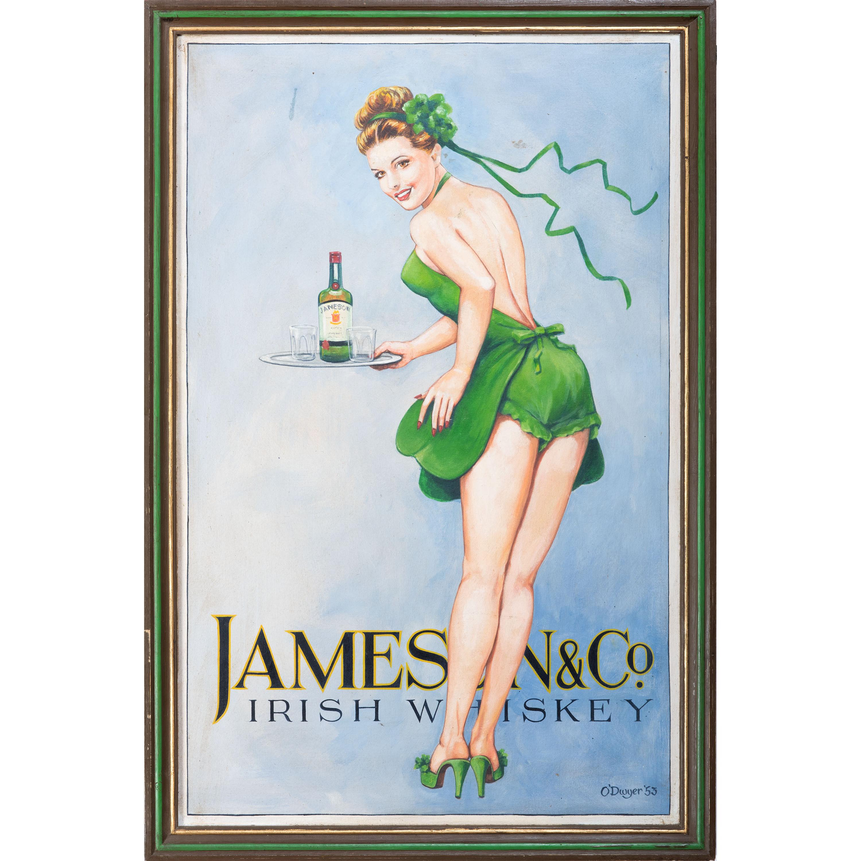 A Jameson & Co. Irish Whiskey Painted Advertising Sign