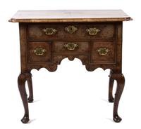 A George I Style Burl Walnut Lowboy Height 30 x width 32 x depth 19 inches. — 19TH CENTURY