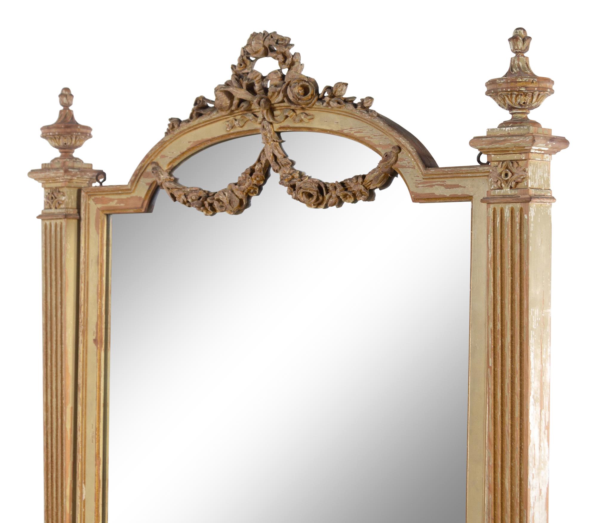 A Neoclassical Painted Cheval Mirror