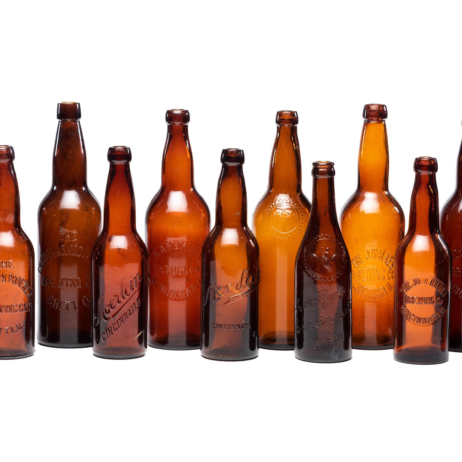 Eighteen Cincinnati Brewery Bottles