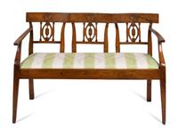 An Italian Neoclassical Style Walnut Bench — 19TH CENTURY