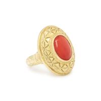 YELLOW GOLD AND CORAL RING