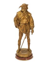 After Emile-Louis Picault 19th Century Escholier gilt bronze