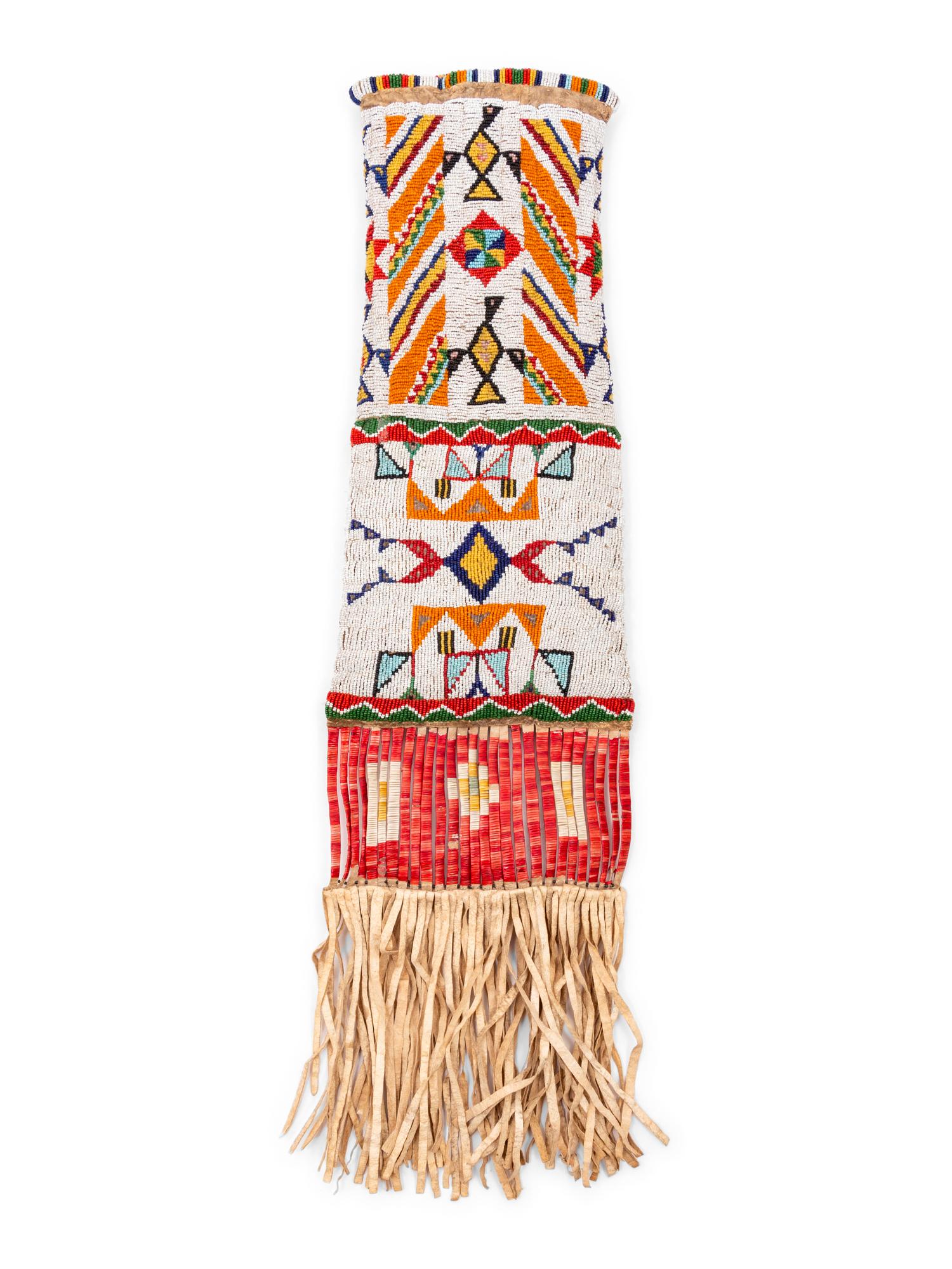 Sioux Beaded Hide Tobacco Bag