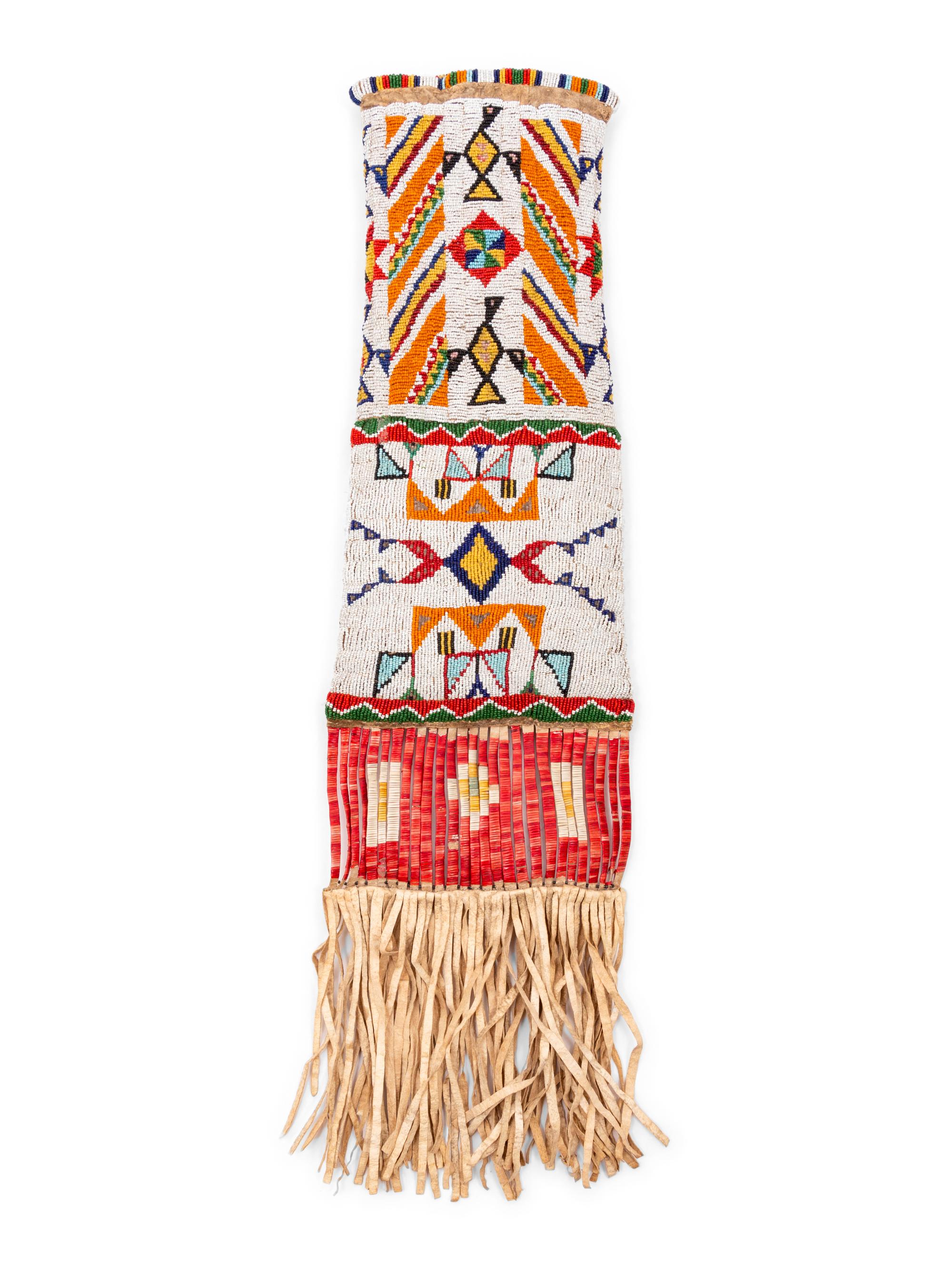 Sioux Beaded Hide Tobacco Bag