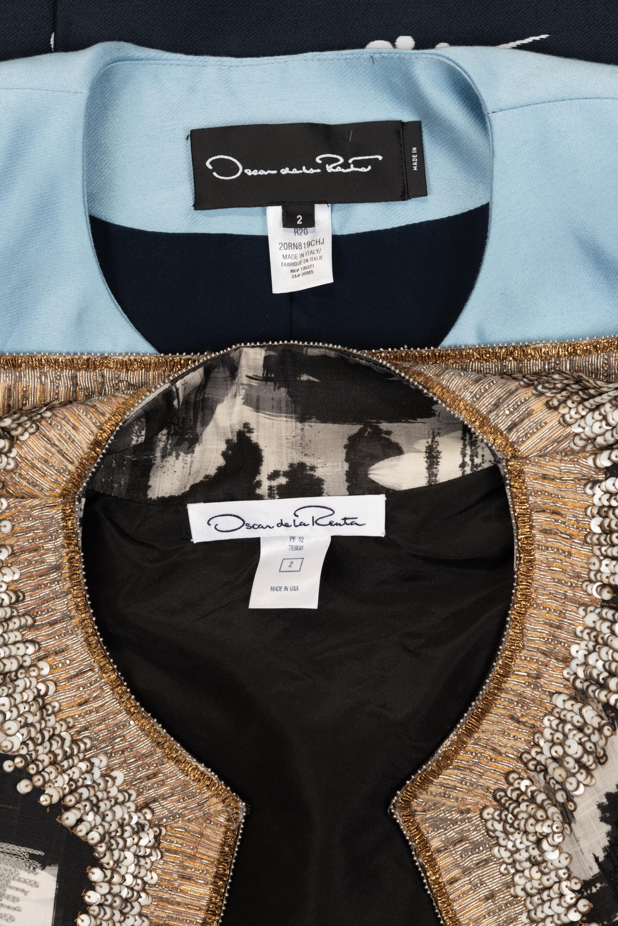 Two Oscar de la Renta Embellished Jackets, 2012-2020