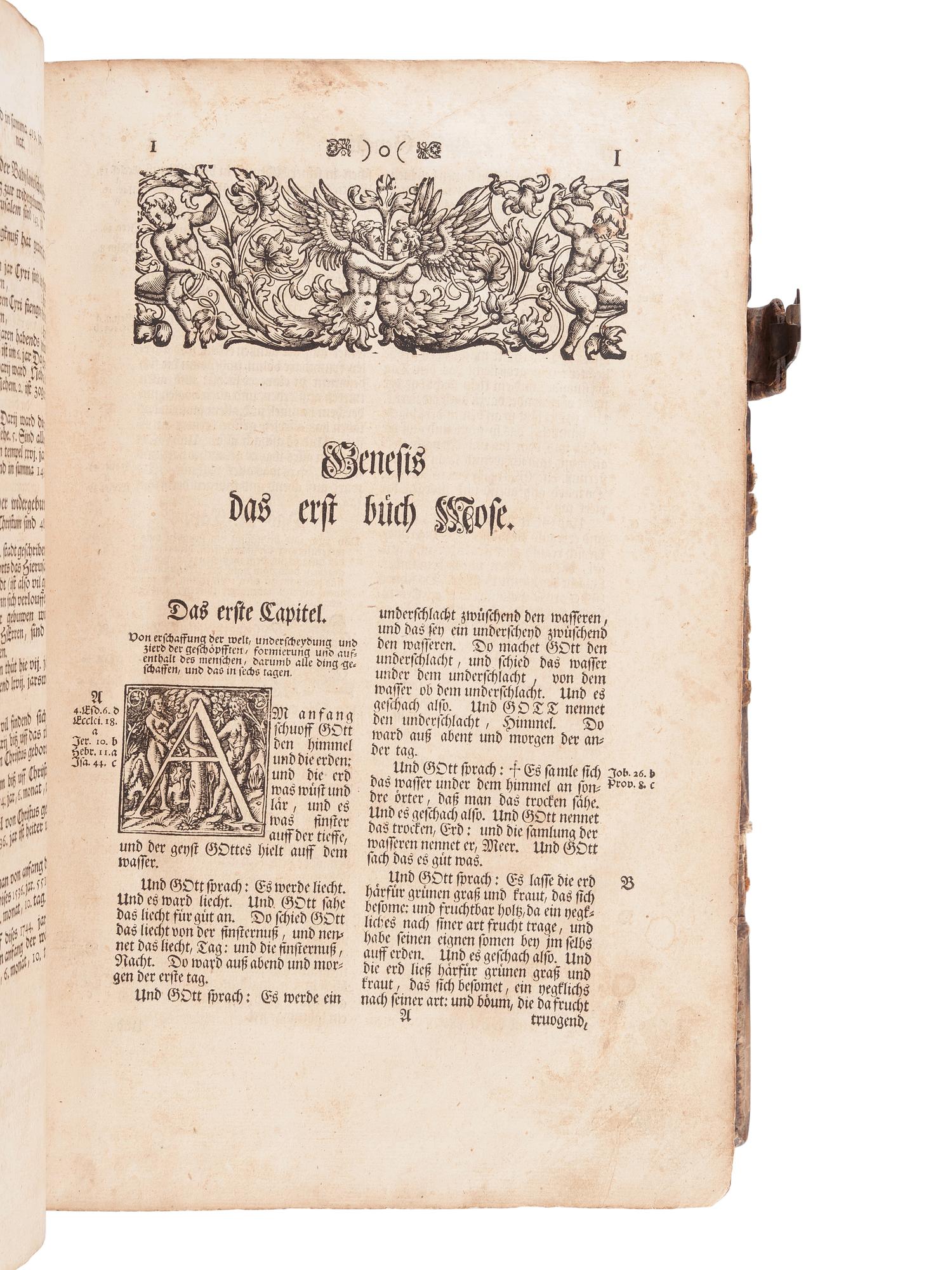 [BIBLE, in German]. Die gantze Bibel … Strassburg: Simon Kürtzner, 1744.