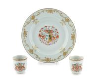 A Group of Chinese Export Armorial Porcelain Articles