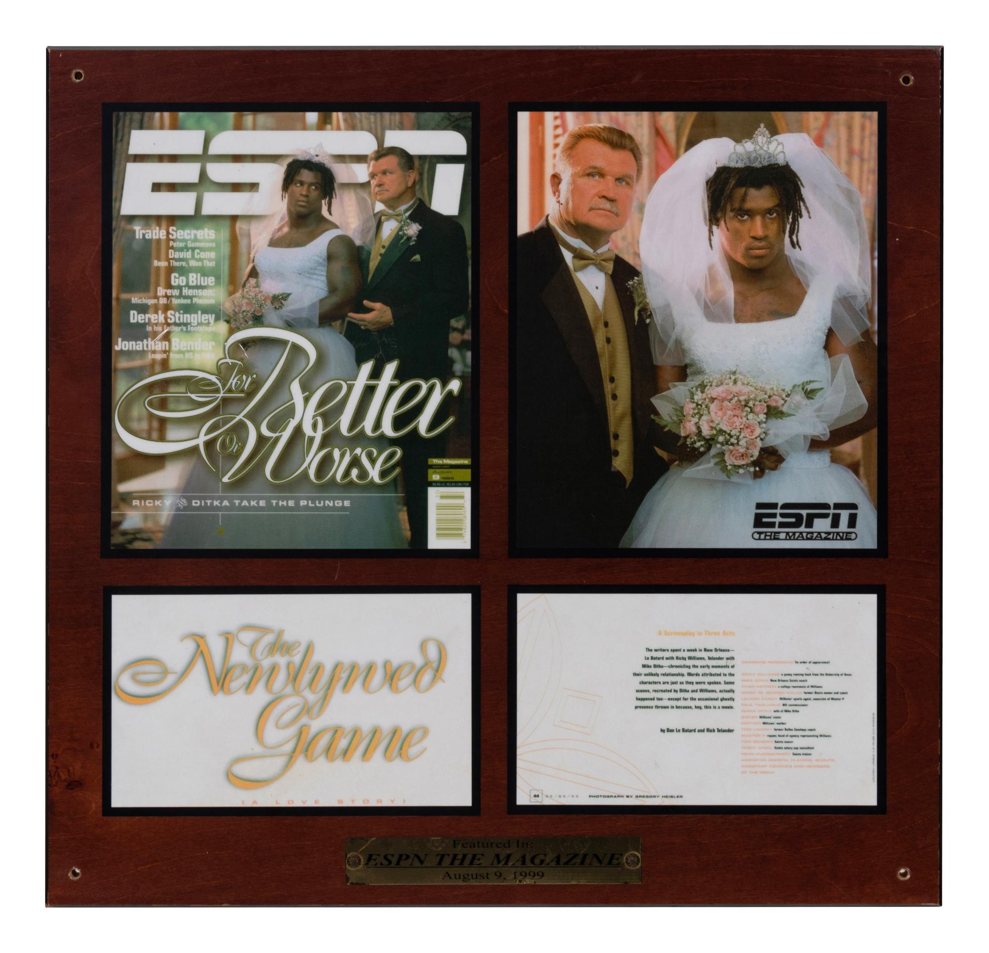A Group of Four Newspaper and Magazine Clippings Formerly Displayed at Mike Ditka’s Restaurant