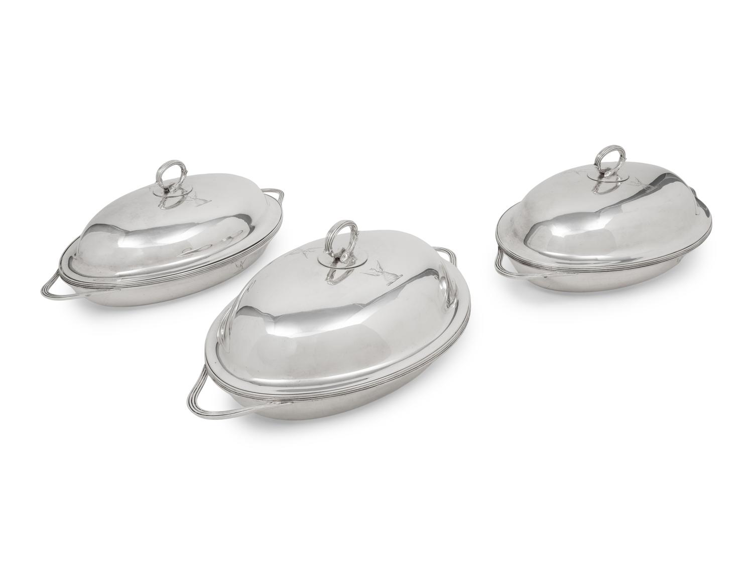 A Set of Three George III Silver Covered Vegetable Servers