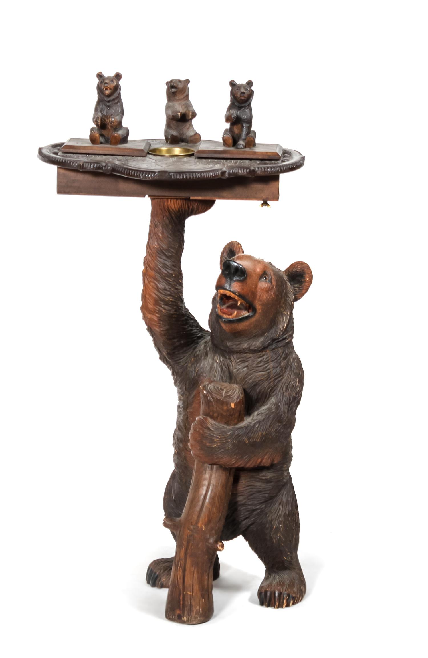 Black Forest Cigar Stand and Music Box Height 34 x width 16 inches