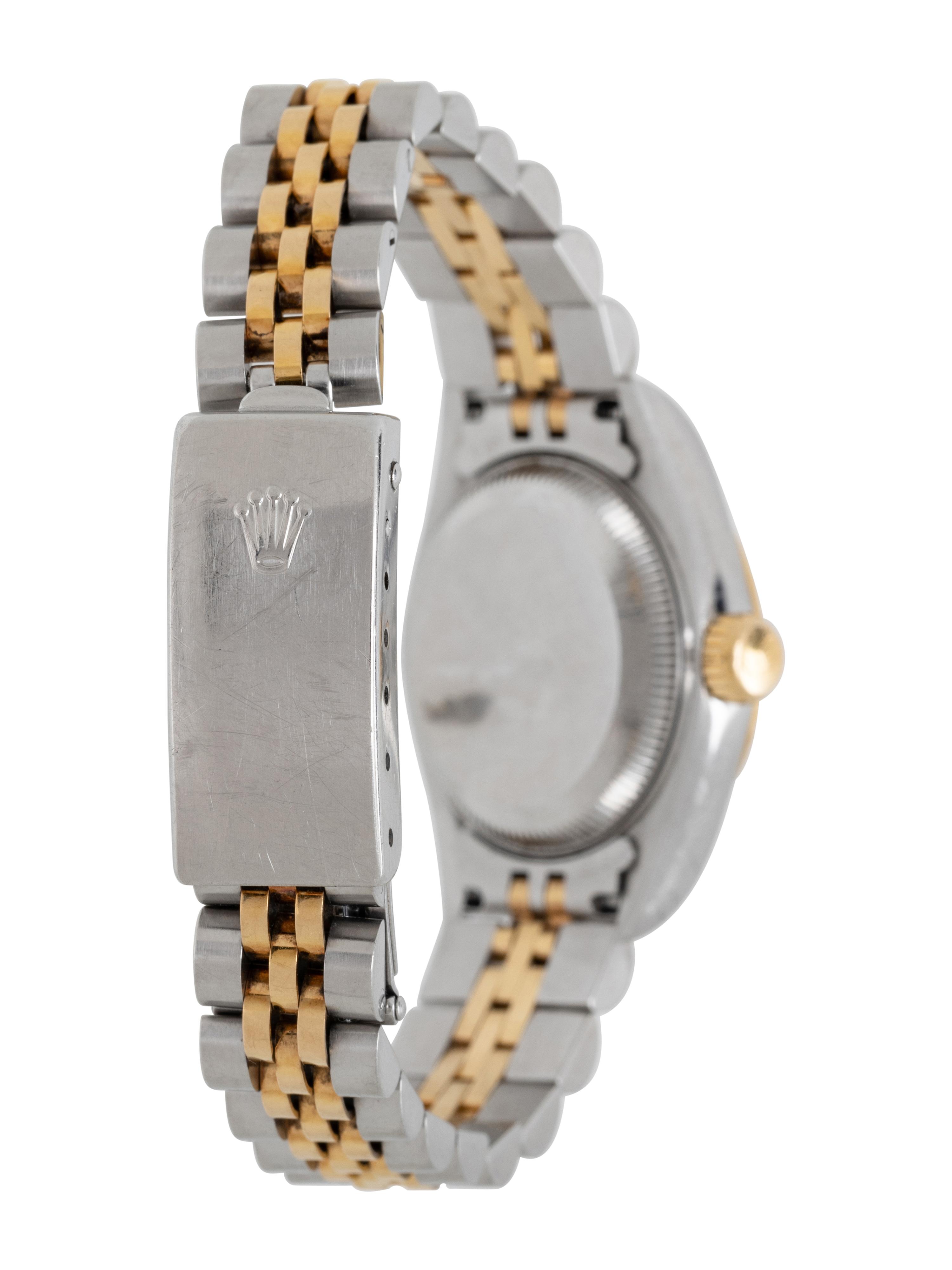 ROLEX, STAINLESS STEEL AND 18K YELLOW GOLD 'LADY-DATEJUST' WATCH, BOX & PAPERS