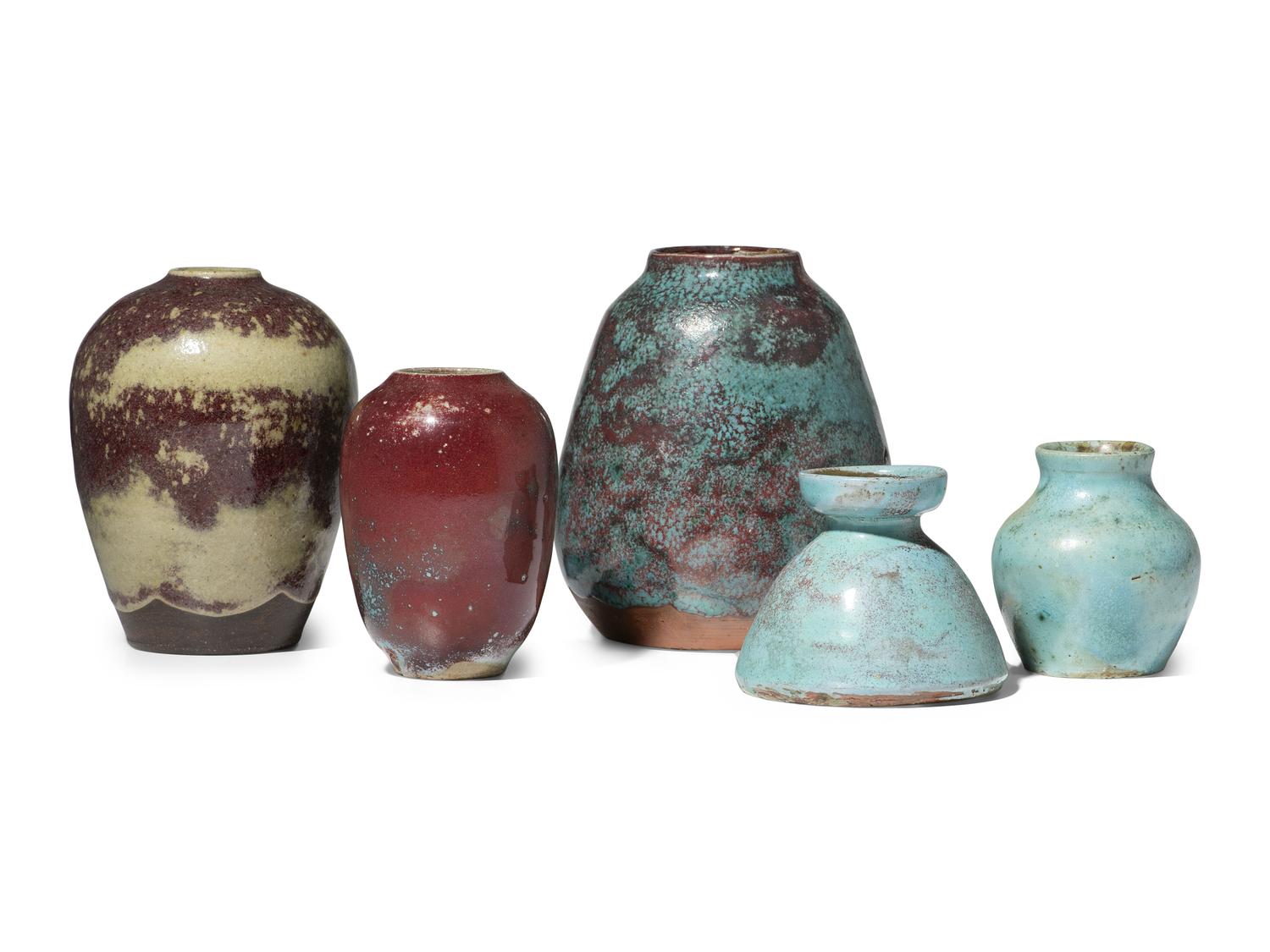 Five Jugtown Pottery Vessels