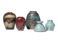 Five Jugtown Pottery Vessels