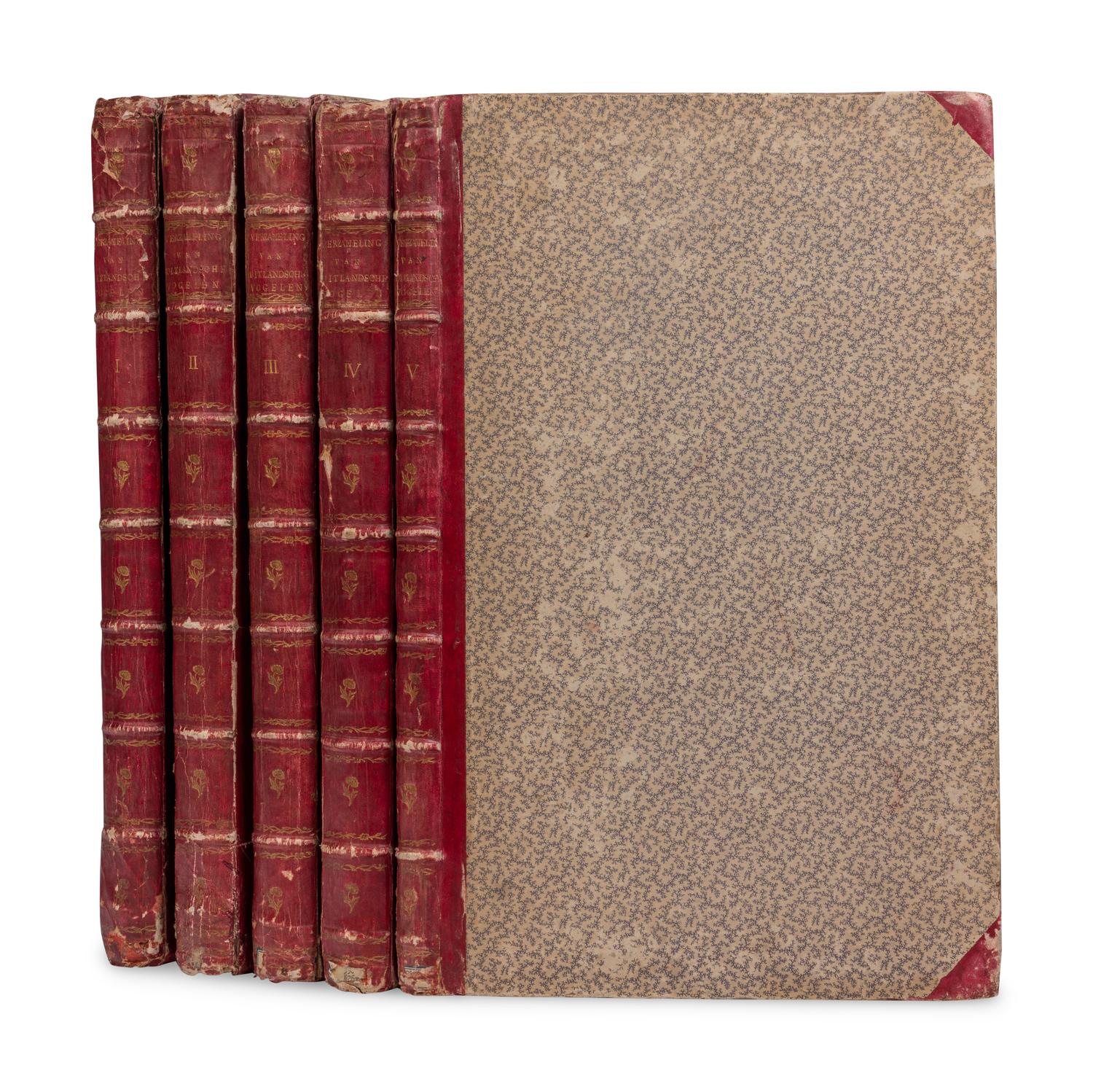 [NATURAL HISTORY]. SELIGMANN, Johann Michael (1720-1762). Verzameling van Uitlandsche en Zeldzaame Vogelen...in't Nedertuitsch vertaald... door M. Houttuyn . Amsterdam: Jan Christiaan Sepp, 1772-1781.