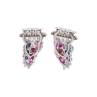 OSCAR HEYMAN, ART DECO, DIAMOND AND GEMSTONE DRESS CLIPS