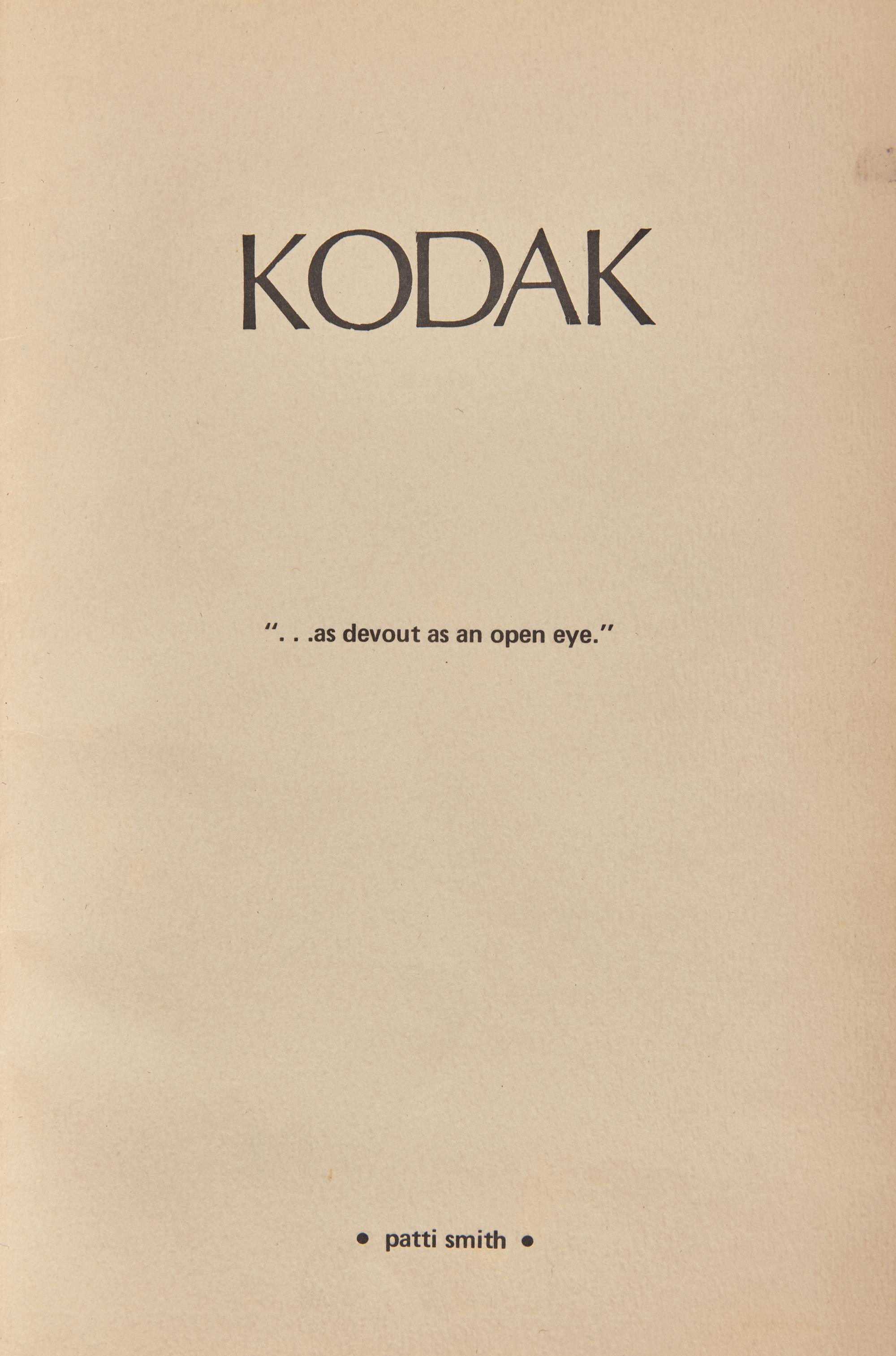 [Music] Smith, Patti. Kodak