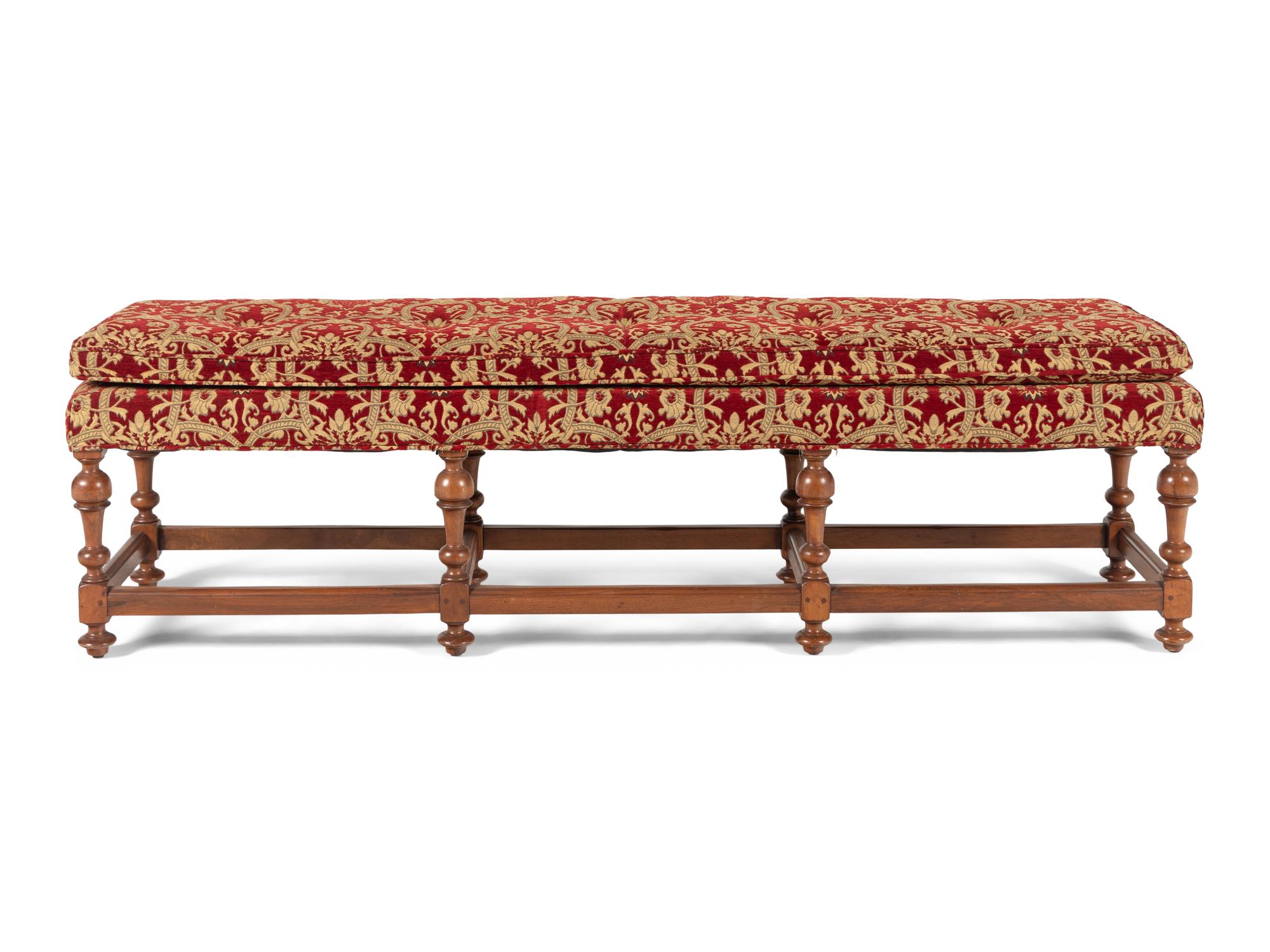 A William and Mary Style Walnut Bench