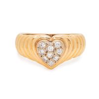 YELLOW GOLD AND DIAMOND HEART RING