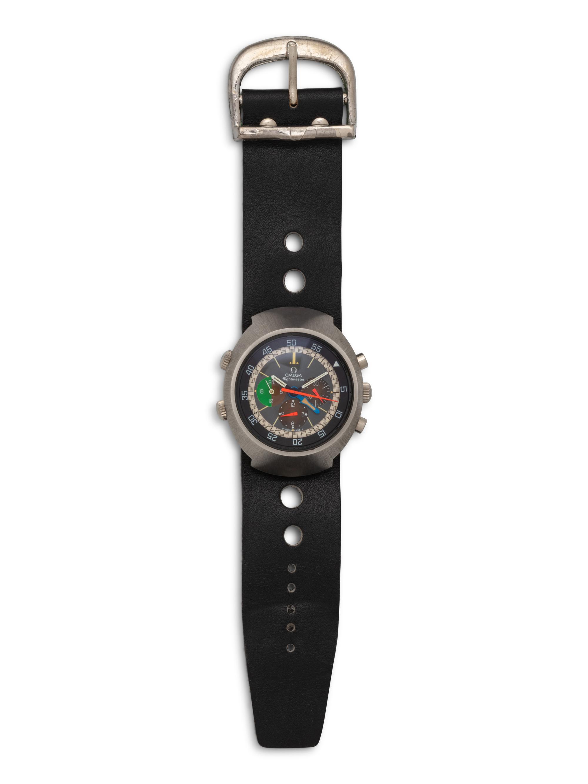 OMEGA, STAINLESS STEEL 'FLIGHTMASTER' WATCH
