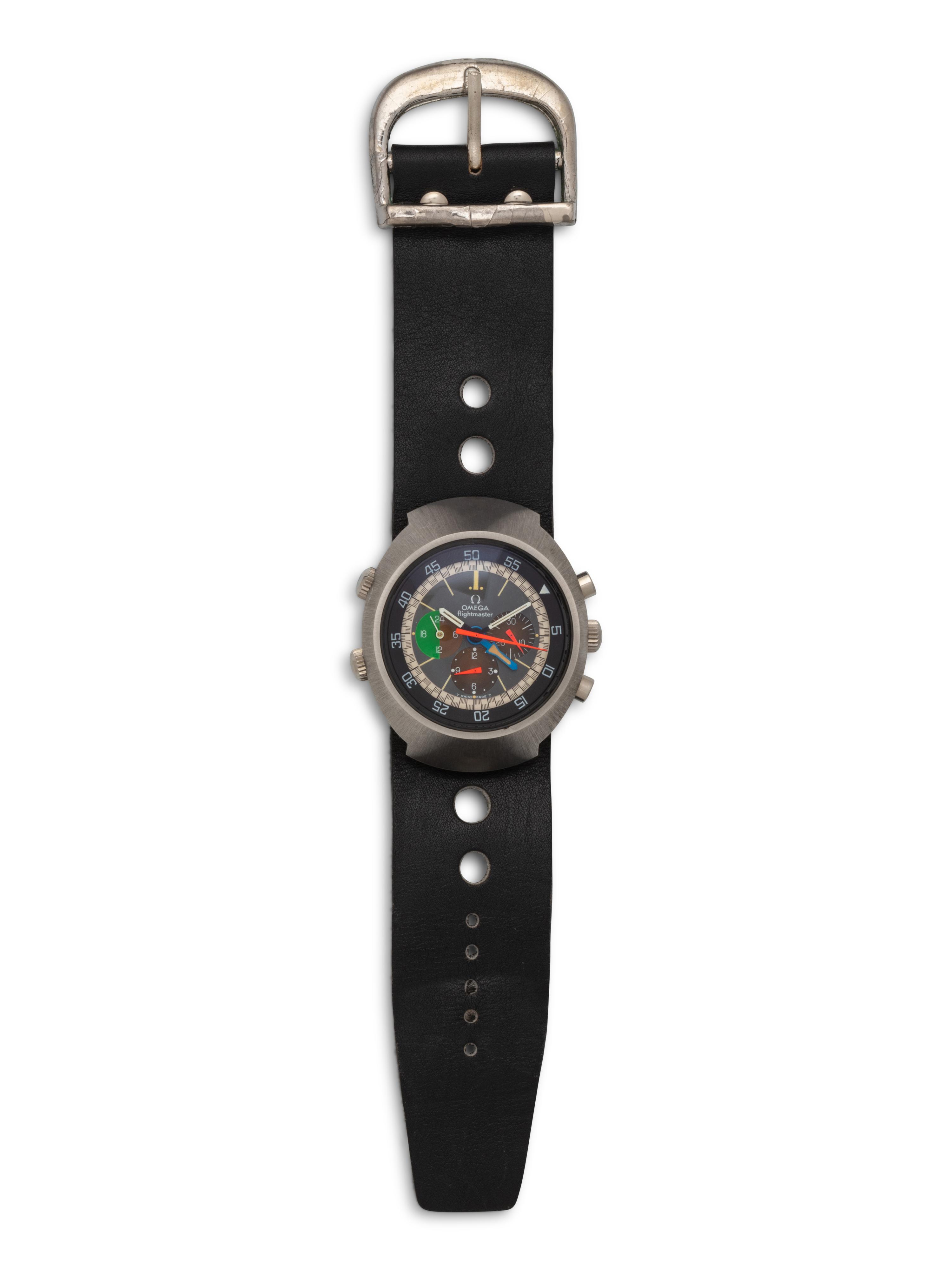 OMEGA, STAINLESS STEEL 'FLIGHTMASTER' WATCH