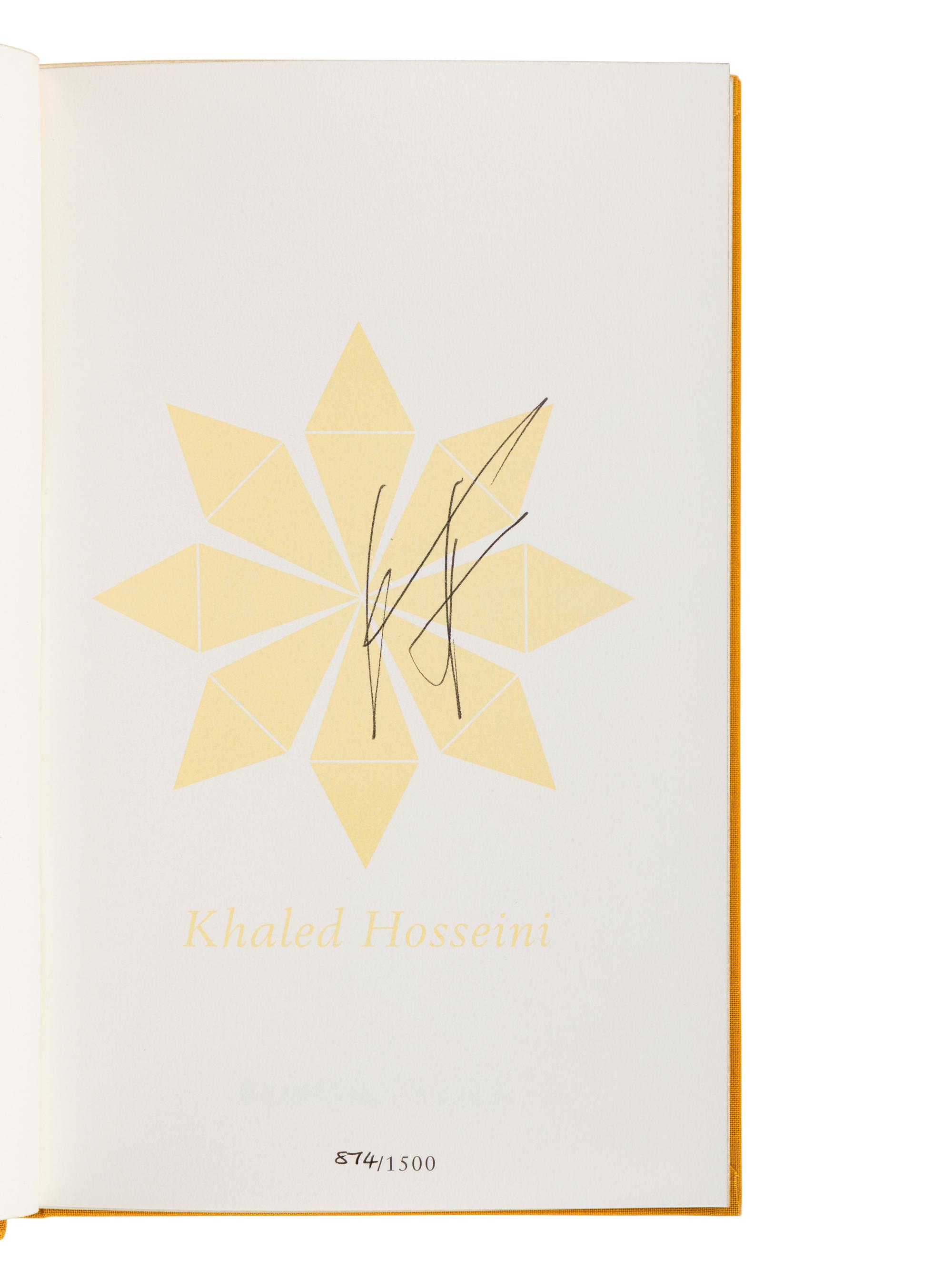 HOSSEINI, Khaled (b. 1965). The Kite Runner . -- A Thousand Splendid Suns . [London]: Bloomsbury, 2008.