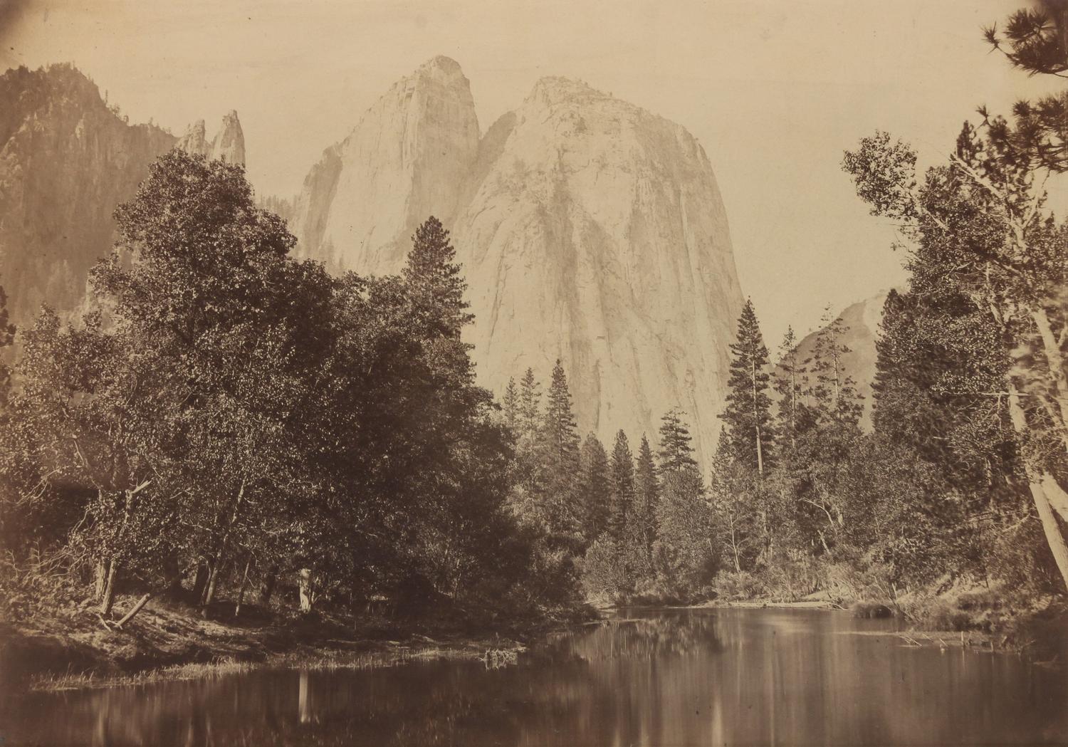Carleton Eugene Watkins, (American, 1829-1916), Cathedral Rocks The City from Telegraph Hill and Yosemite (double sided) together with