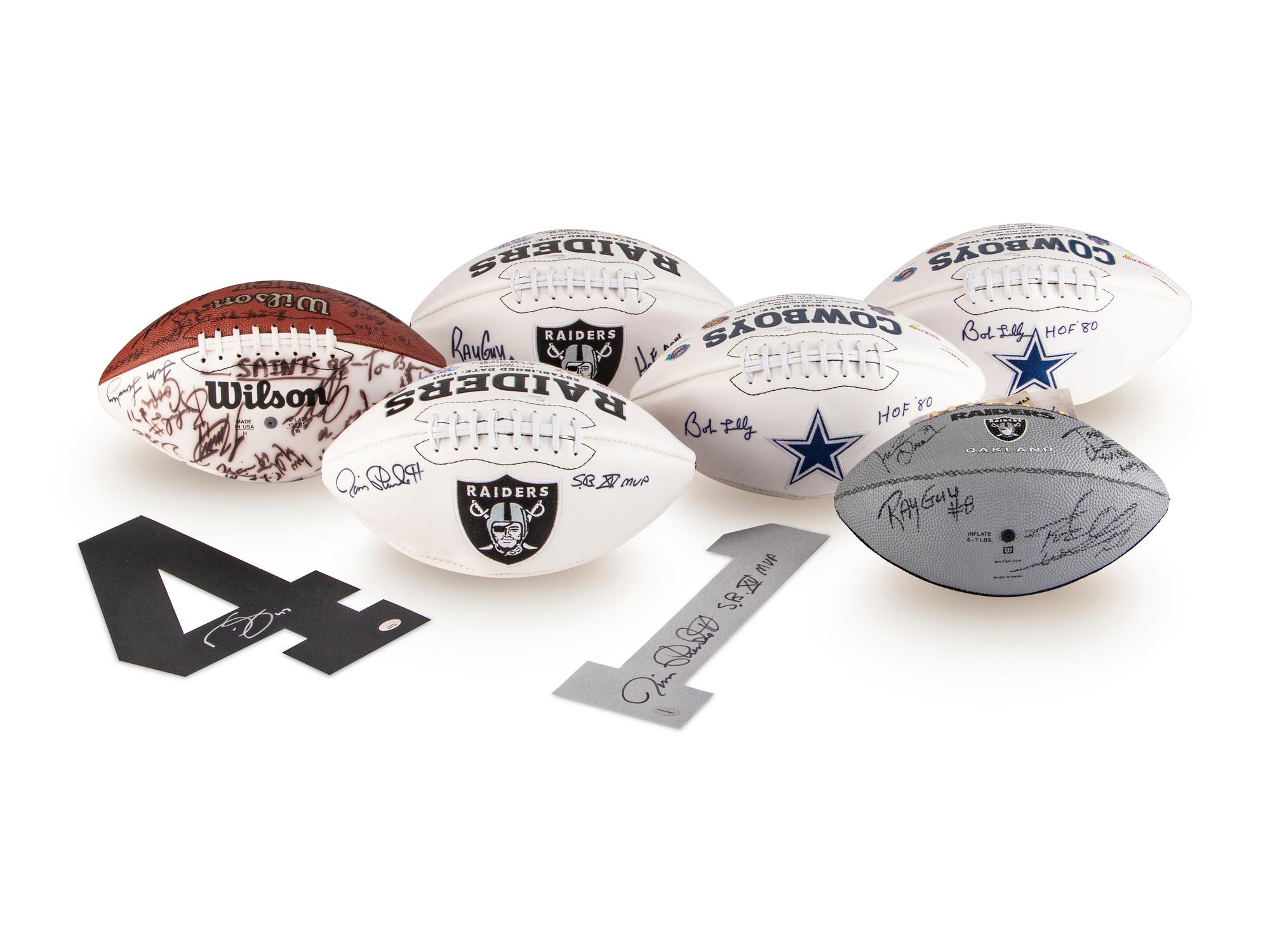 A Large Collection of Assorted Football Hall of Fame and Notable Signed Autograph Items