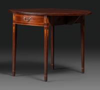 A Federal Inlaid Mahogany Drop Leaf Table