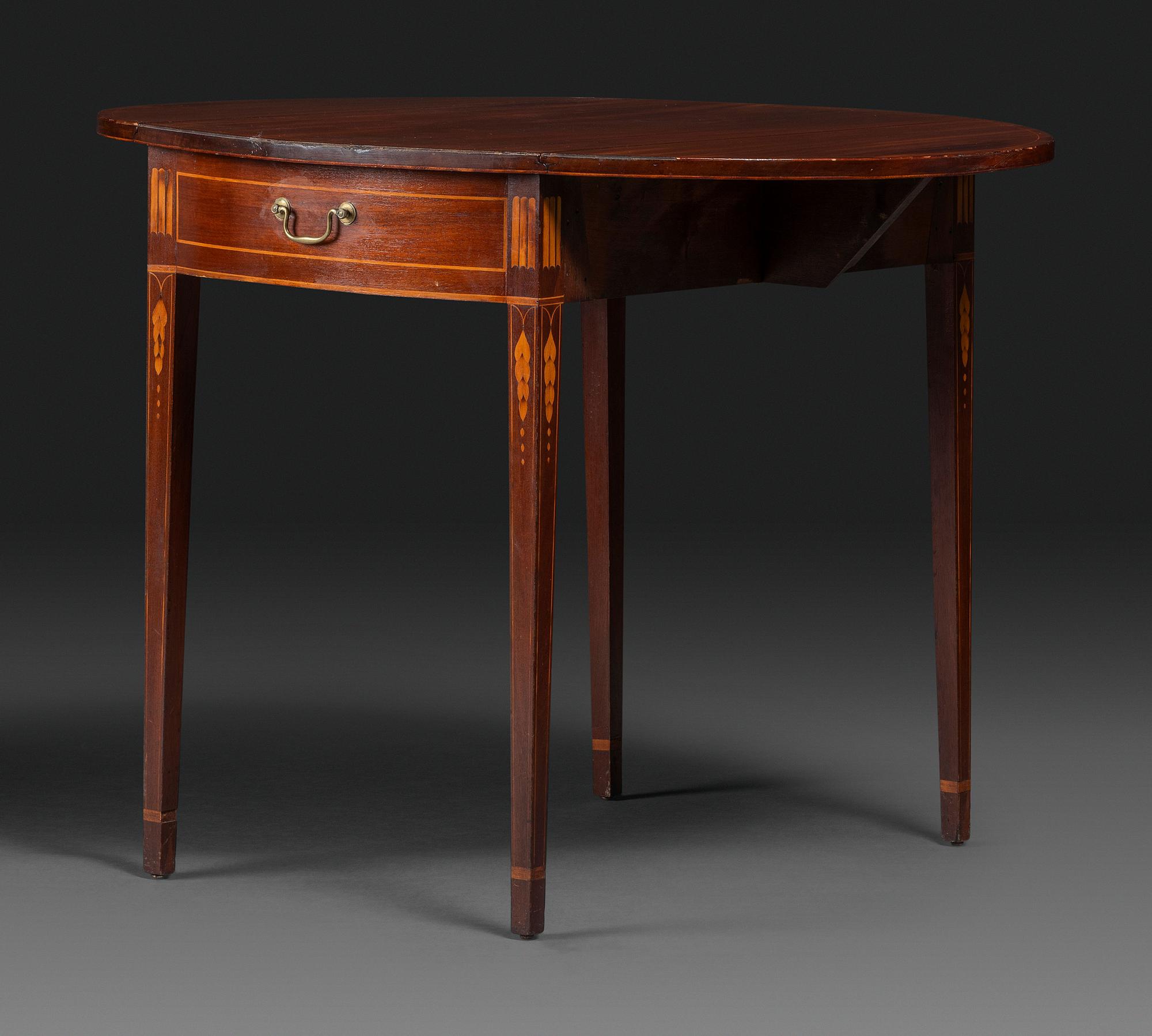 A Federal Inlaid Mahogany Drop Leaf Table