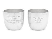 A Pair of American Silver Beakers