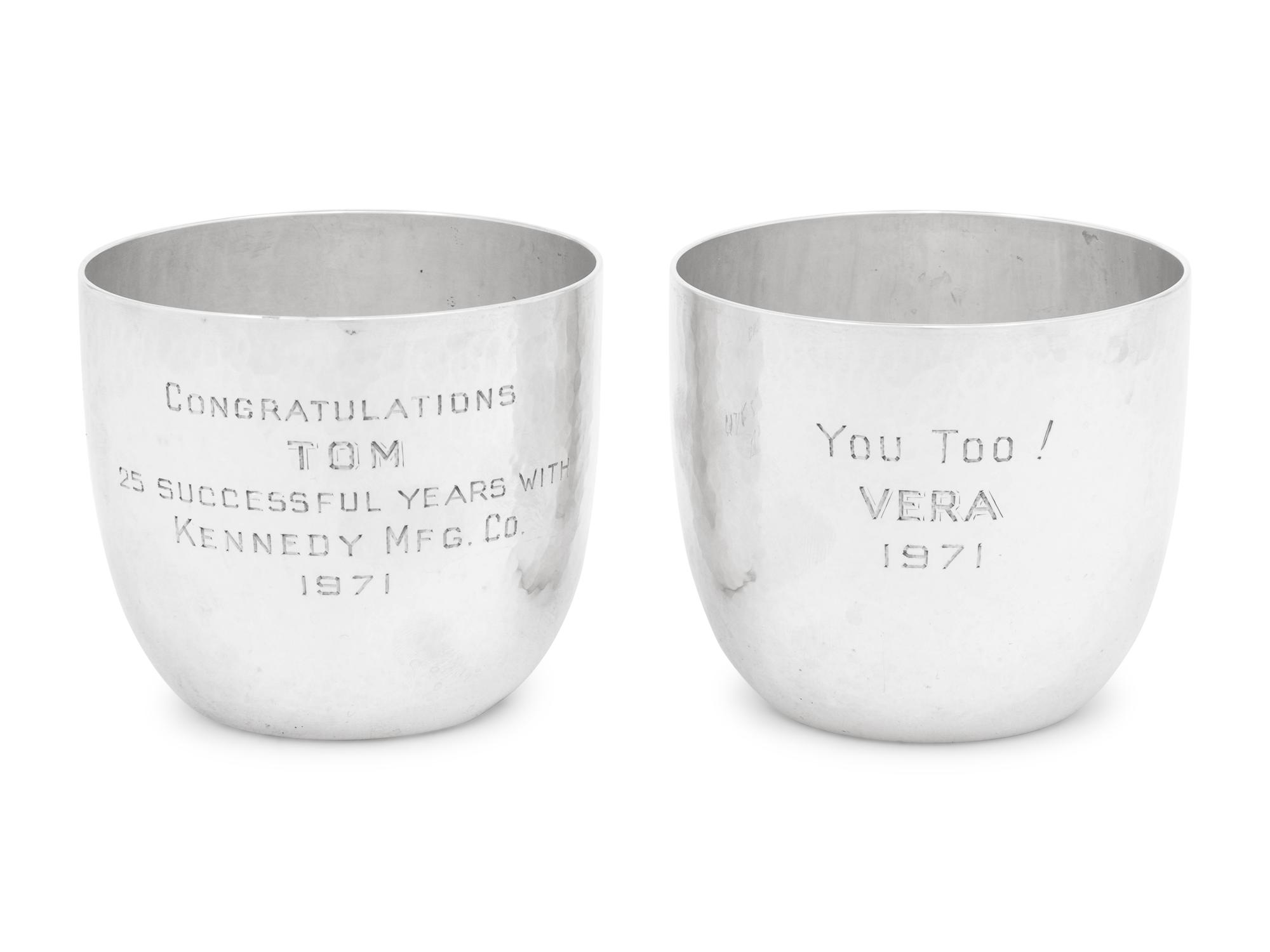 A Pair of American Silver Beakers