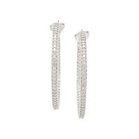 PAUL MORELLI, DIAMOND AND WHITE GOLD INSIDE OUT HOOP EARRINGS