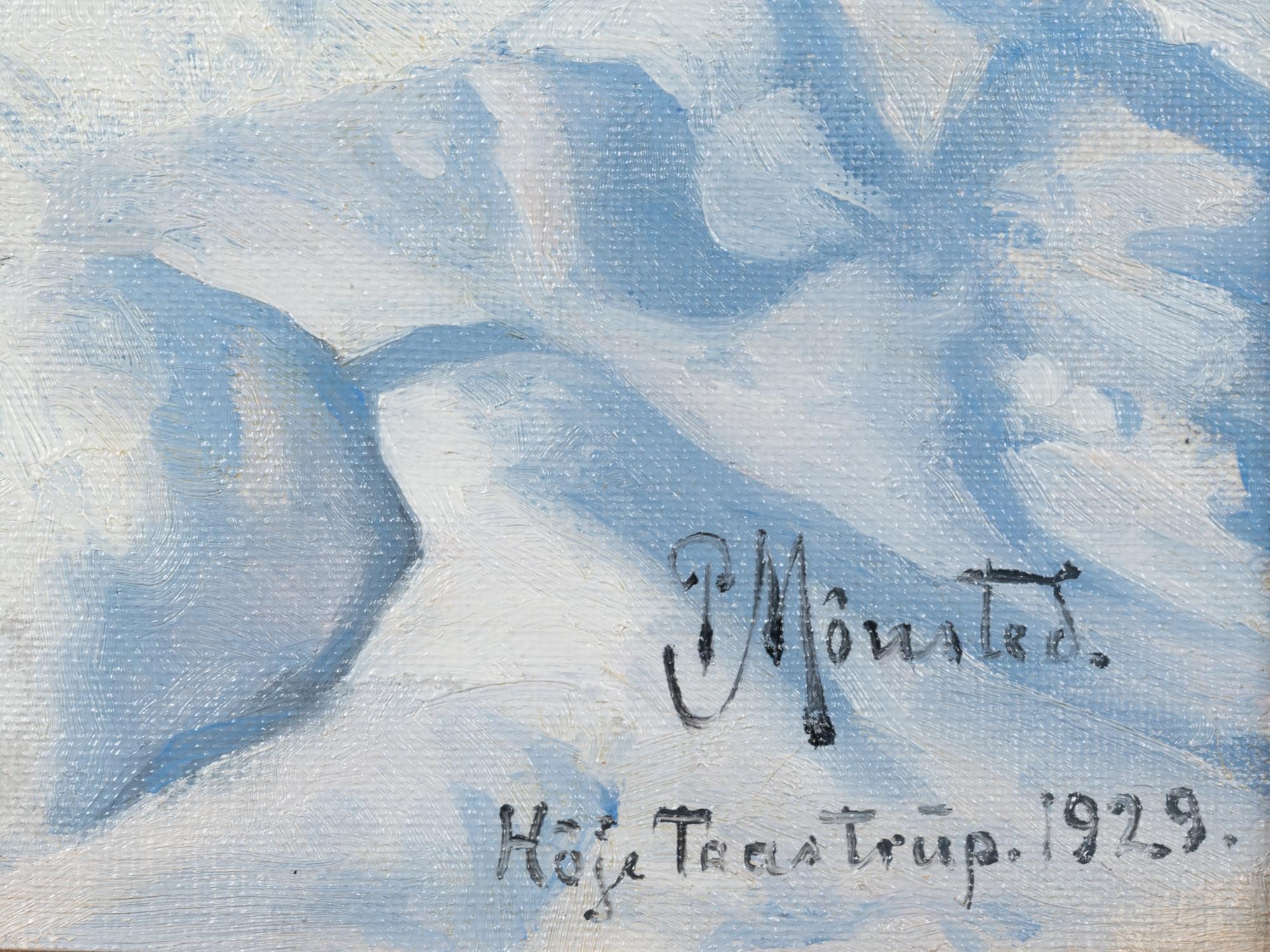 Winter landscape with a milkman in Høje Taastrup