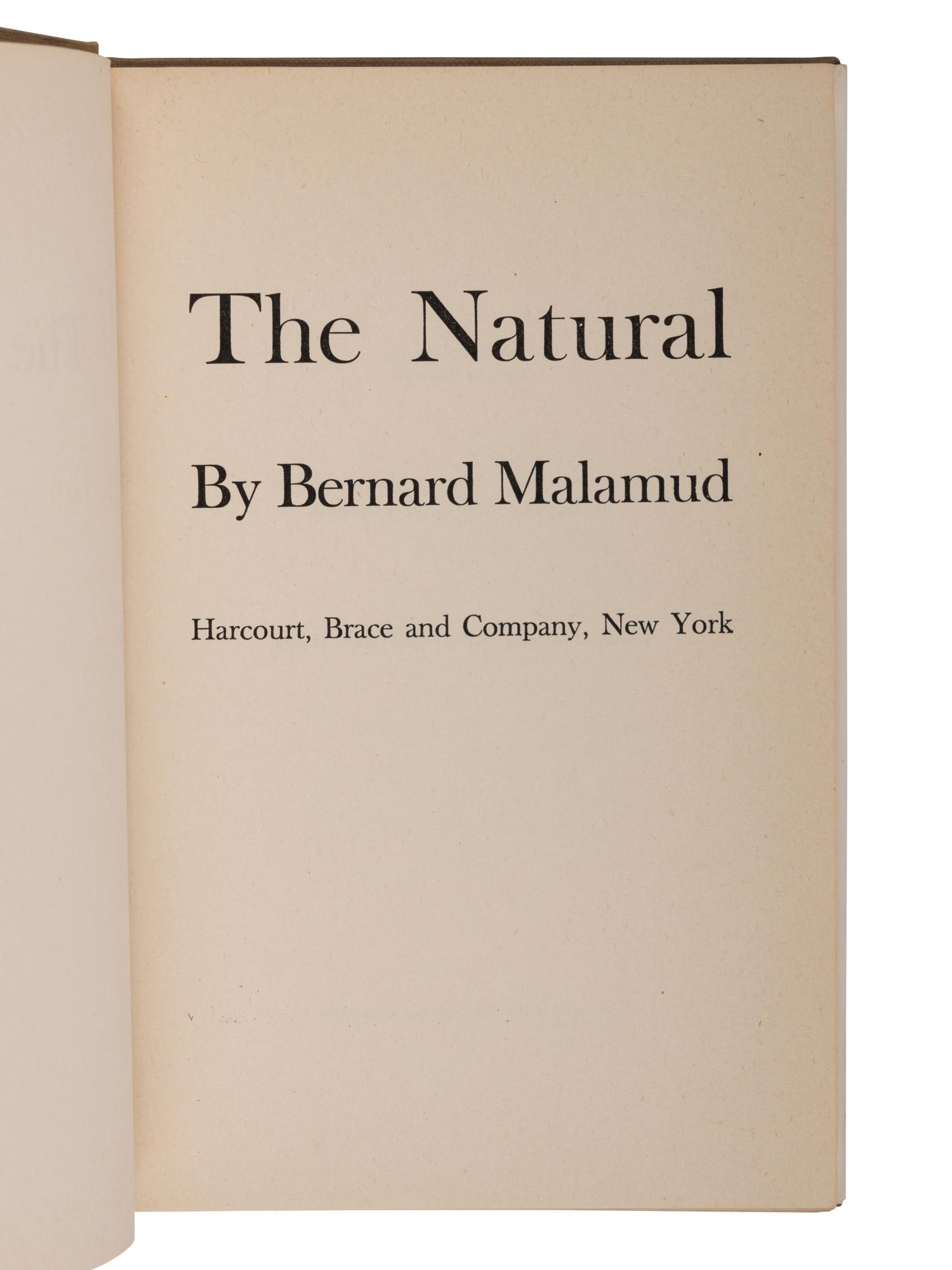 MALAMUD, Bernard (1914-1986). The Natural . New York: Harcourt, Brace and Company, 1952.
