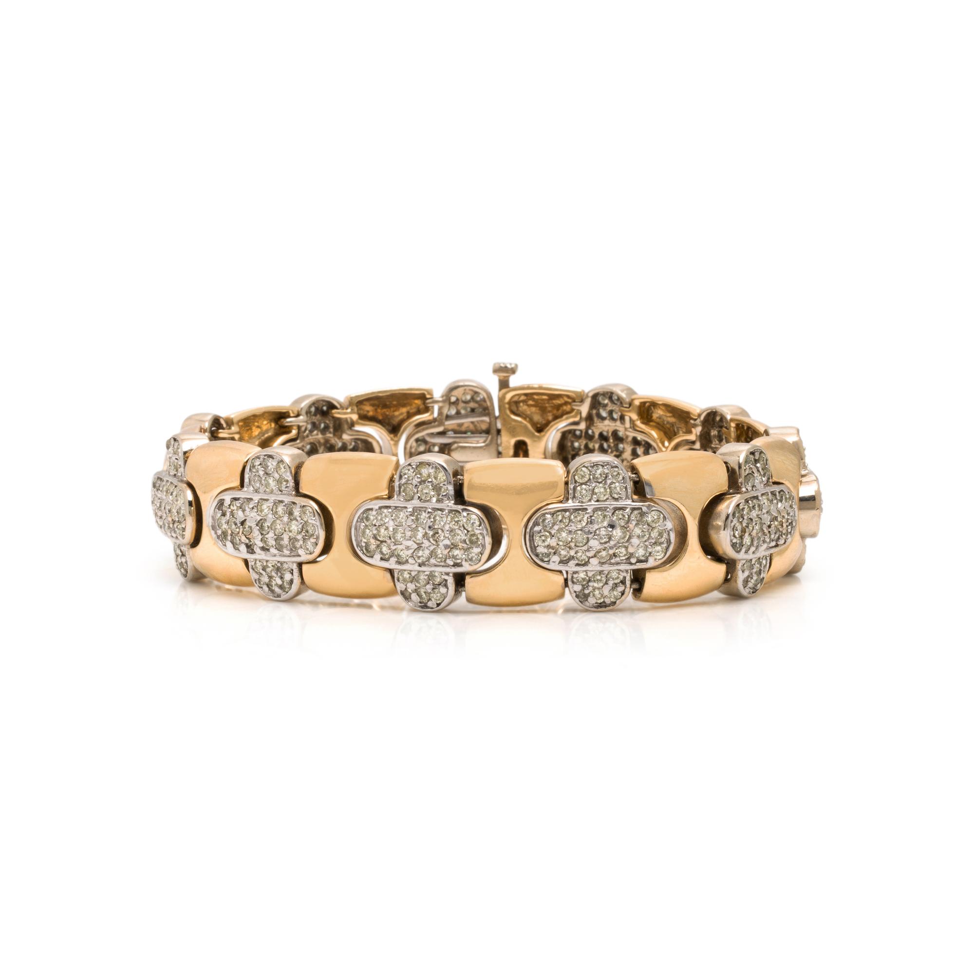 Diamond and Bicolor Gold Bracelet