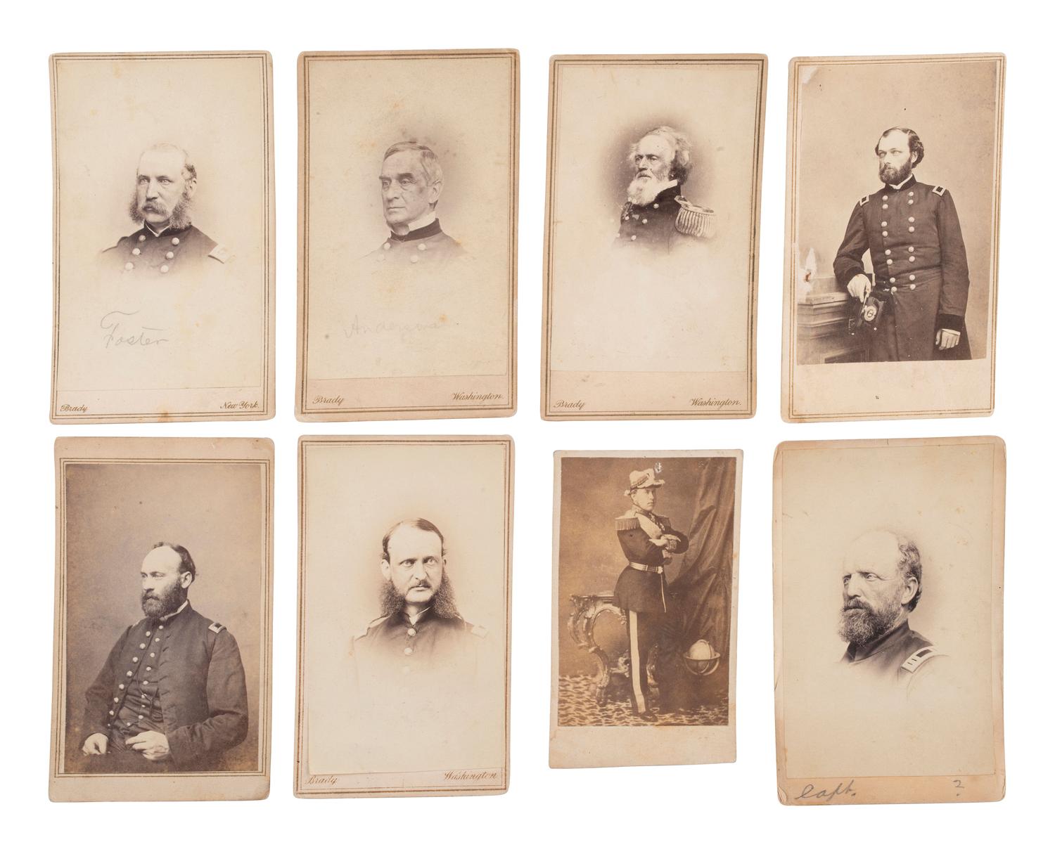 [CIVIL WAR - WESTERN THEATER - TRANS-MISSISSIPPI THEATER]. BRADY, Mathew (1822-1896), photographer. A group of 33 CDVs of Union generals and officers, incl. MCPHERSON, HALLECK, MCCLERNAND, MITCHELL, GILLMORE, MILROY, & FRY.