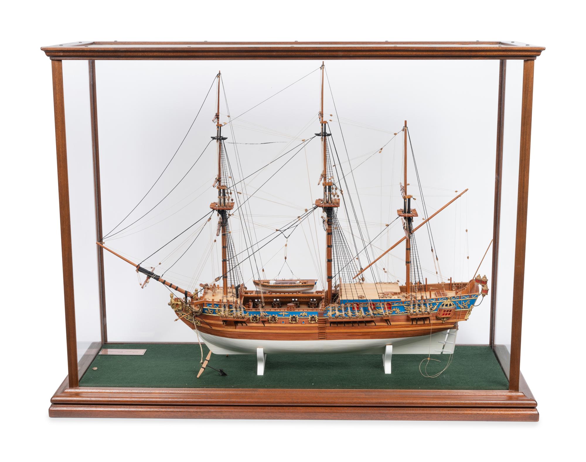 A Cased Model of The Royal Caroline