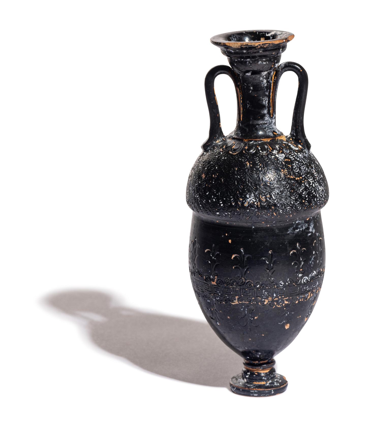 An Attic Black-Glazed Amphoriskos