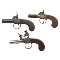 Lot of Three English Turn-Off Pistols
