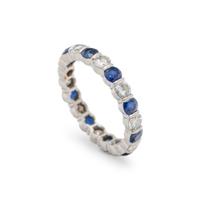 TIFFANY & CO., SAPPHIRE AND DIAMOND ETERNITY BAND