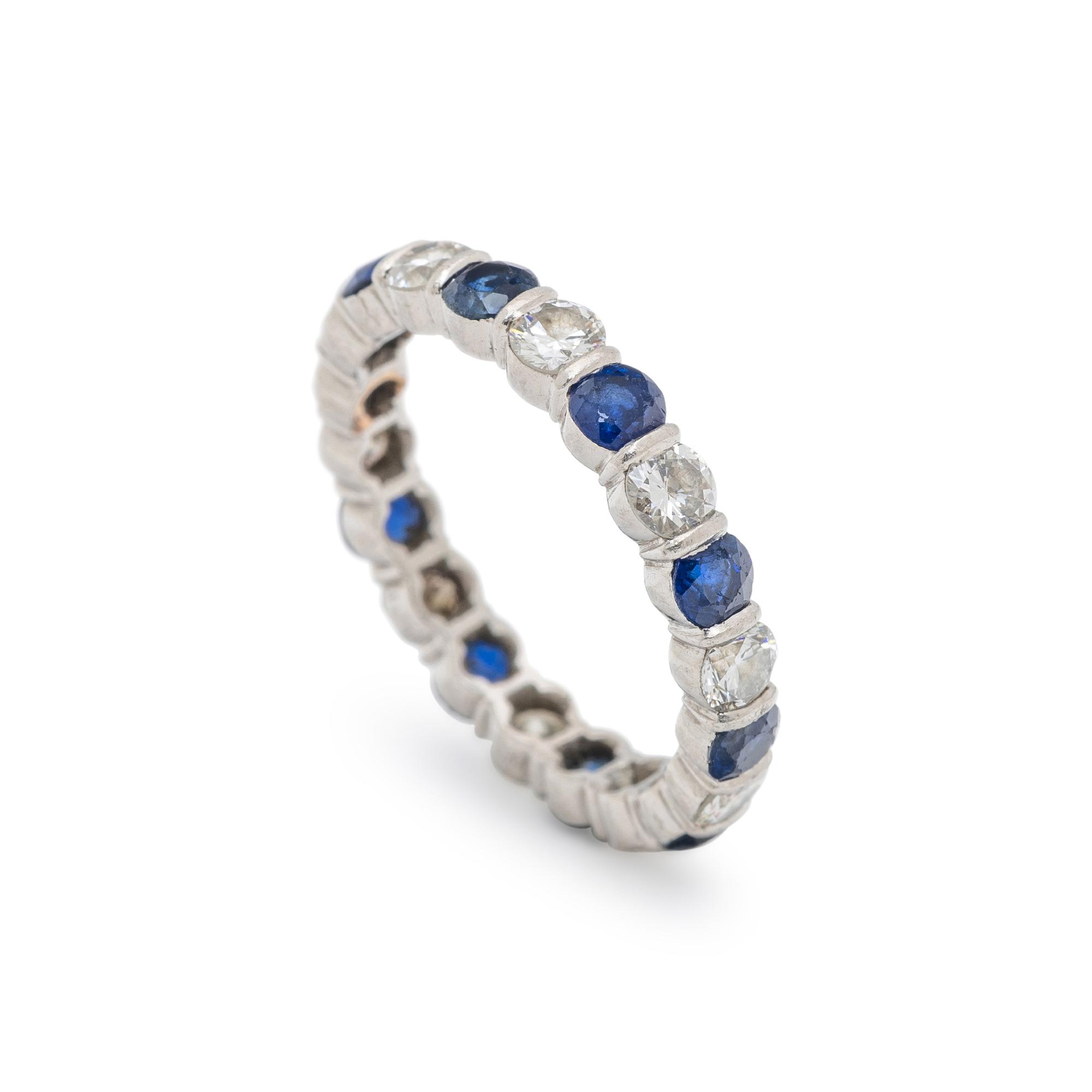 TIFFANY & CO., SAPPHIRE AND DIAMOND ETERNITY BAND