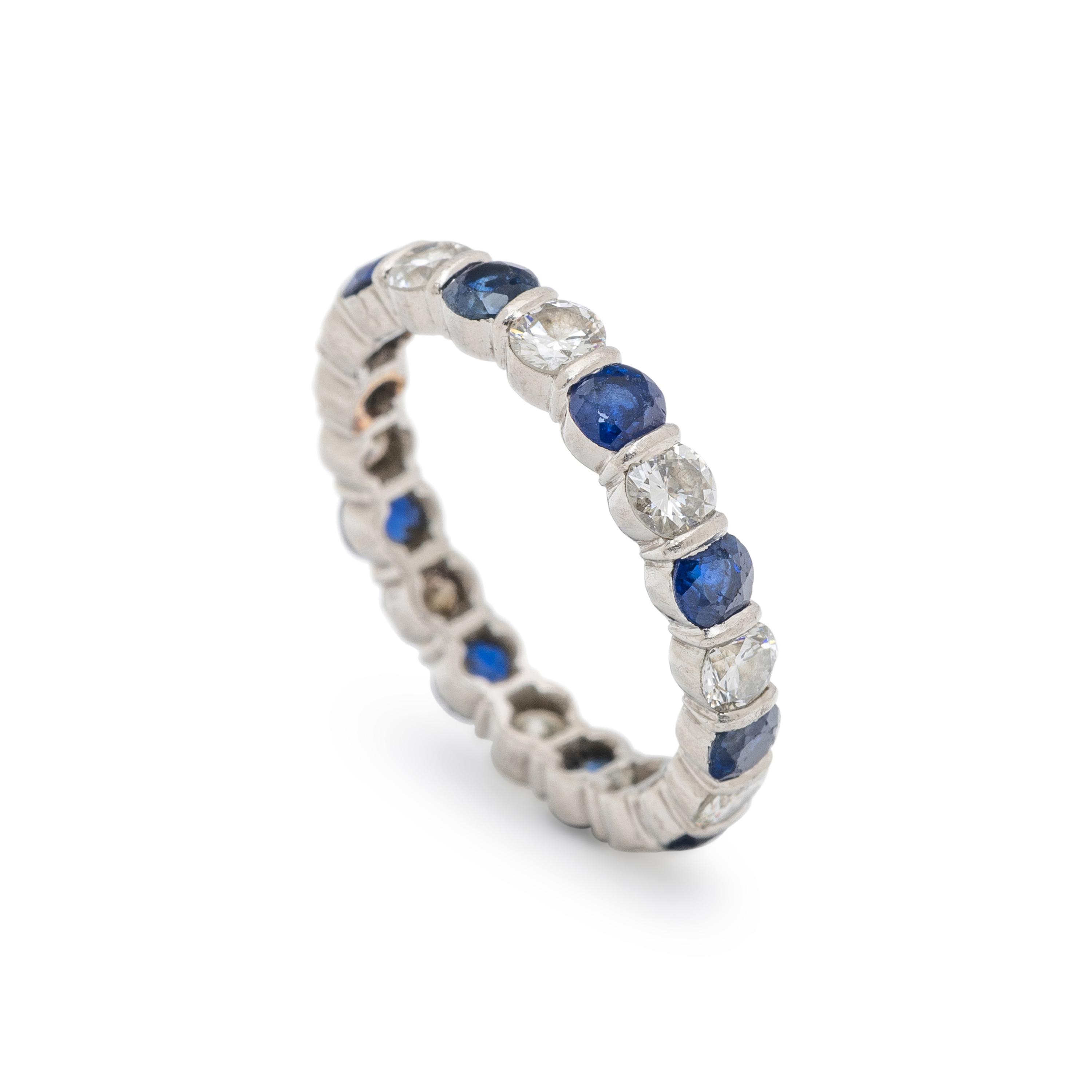 TIFFANY & CO., SAPPHIRE AND DIAMOND ETERNITY BAND
