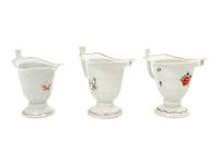 Three Chinese Export Porcelain Helmet-Form Saucer Boats