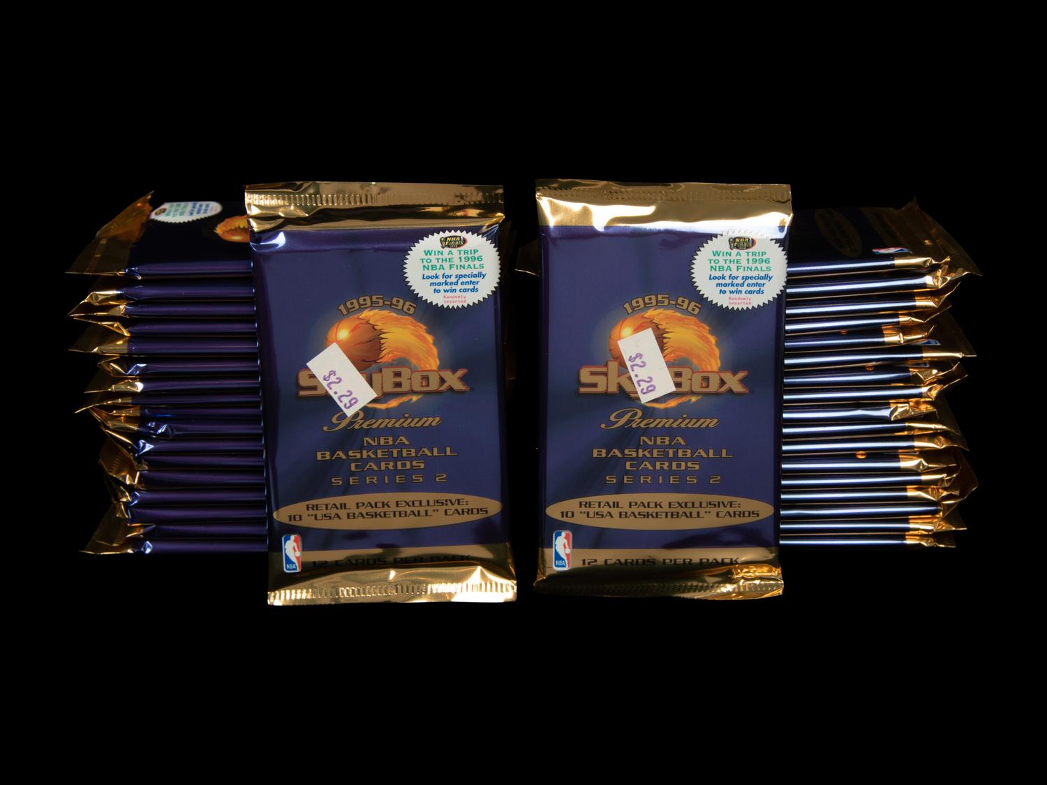 A Retail Box of 1995-96 Skybox Premium Series 2 Basketball Cards