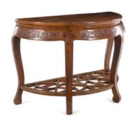 A Chinese Softwood Demi-Lune Table