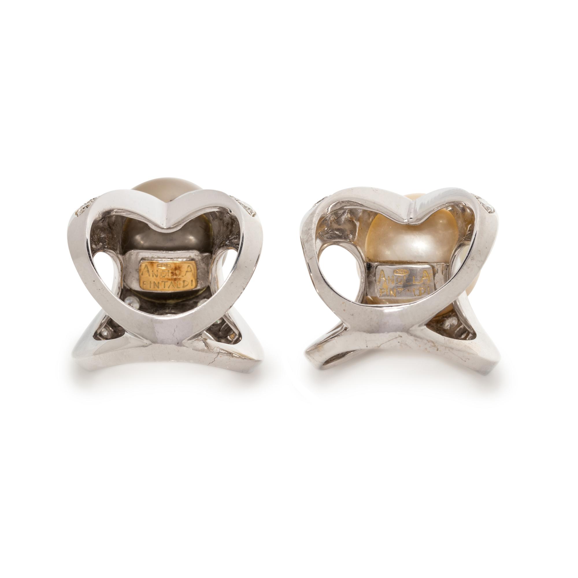 ANGELA PINTALDI, CULTURED SOUTH SEA PEARL AND DIAMOND RING SET