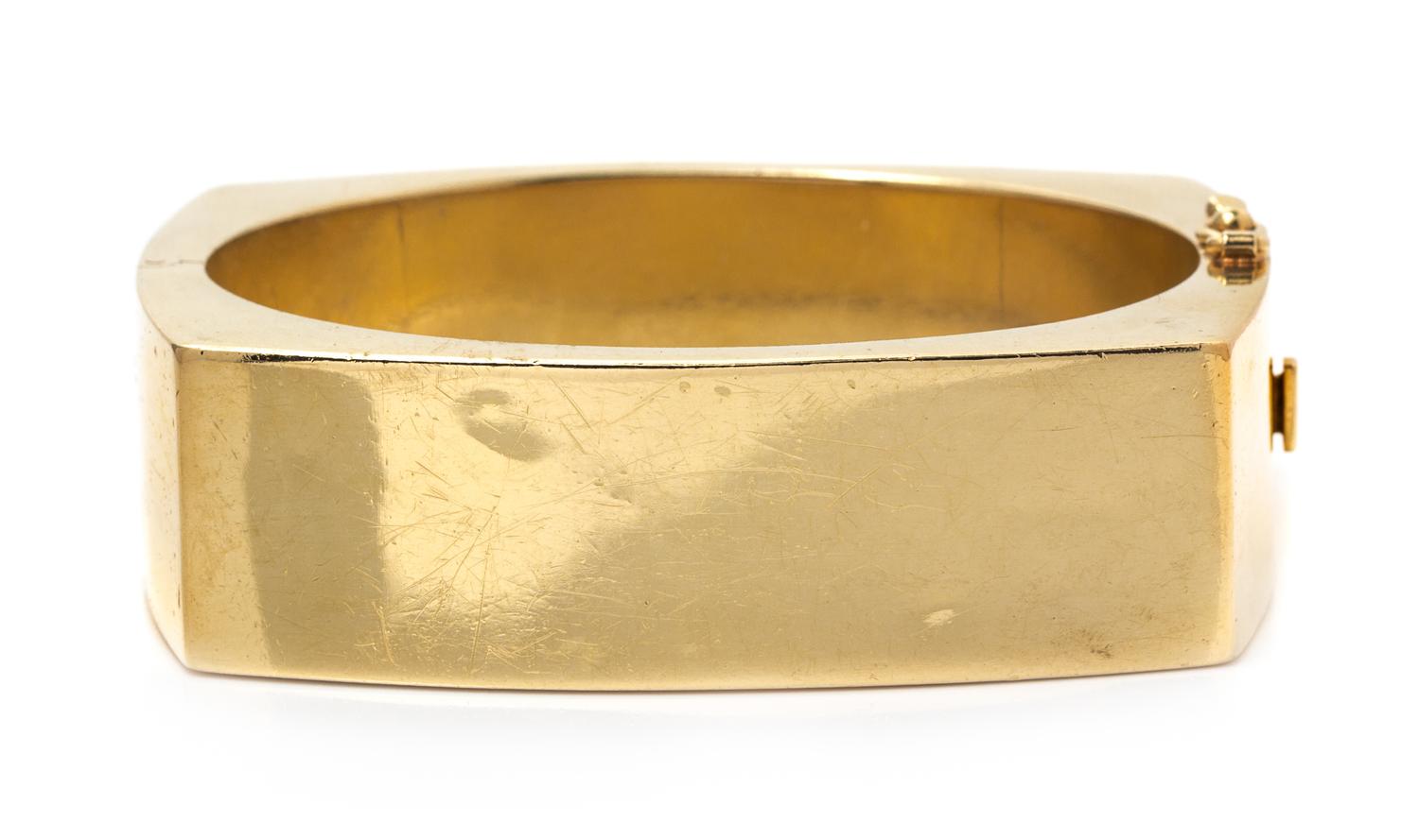 A 14 Karat Yellow Gold Bangle Bracelet, 36.30 dwts.