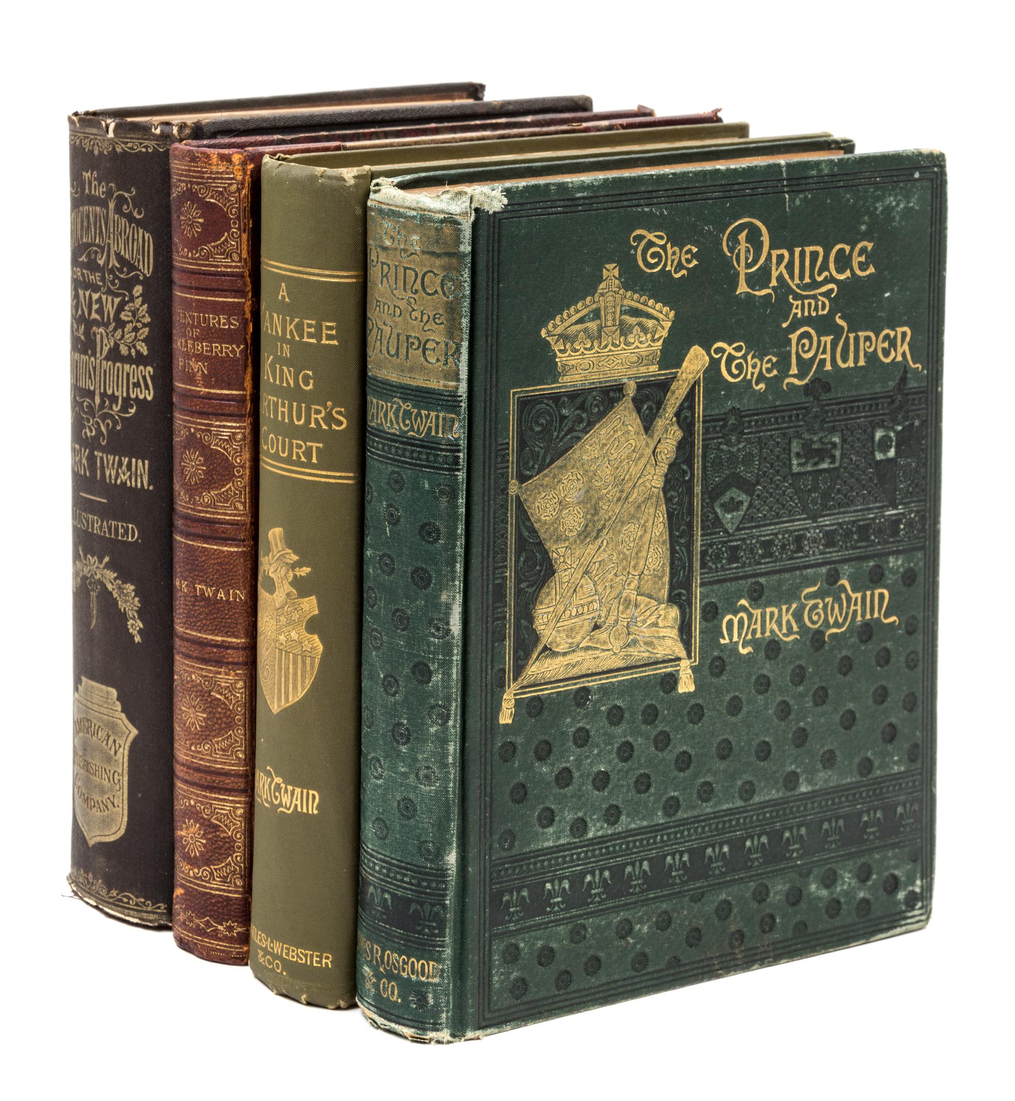 TWAIN, MARK Collection of four first editions, various printings. 1870-1889