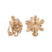 YELLOW GOLD AND DIAMOND EARCLIPS